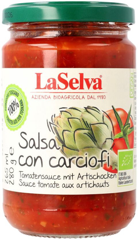 Sos pomidorowy z karczochami 280g BIO