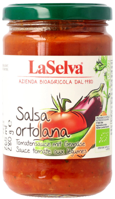 Sos pomidorowy z warzywami - Salsa Ortolana 280g BIO Sos pomidorowy z warzywami - Salsa Ortolana 280g BIO