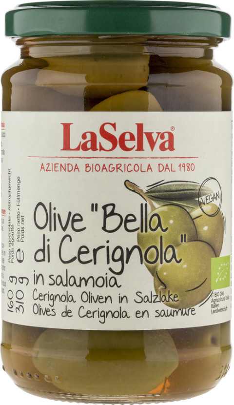 Zielone oliwki Bella di Cerignola 310g BIO